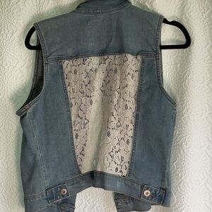 Warehouse Blue Denim Vest with Lace Back